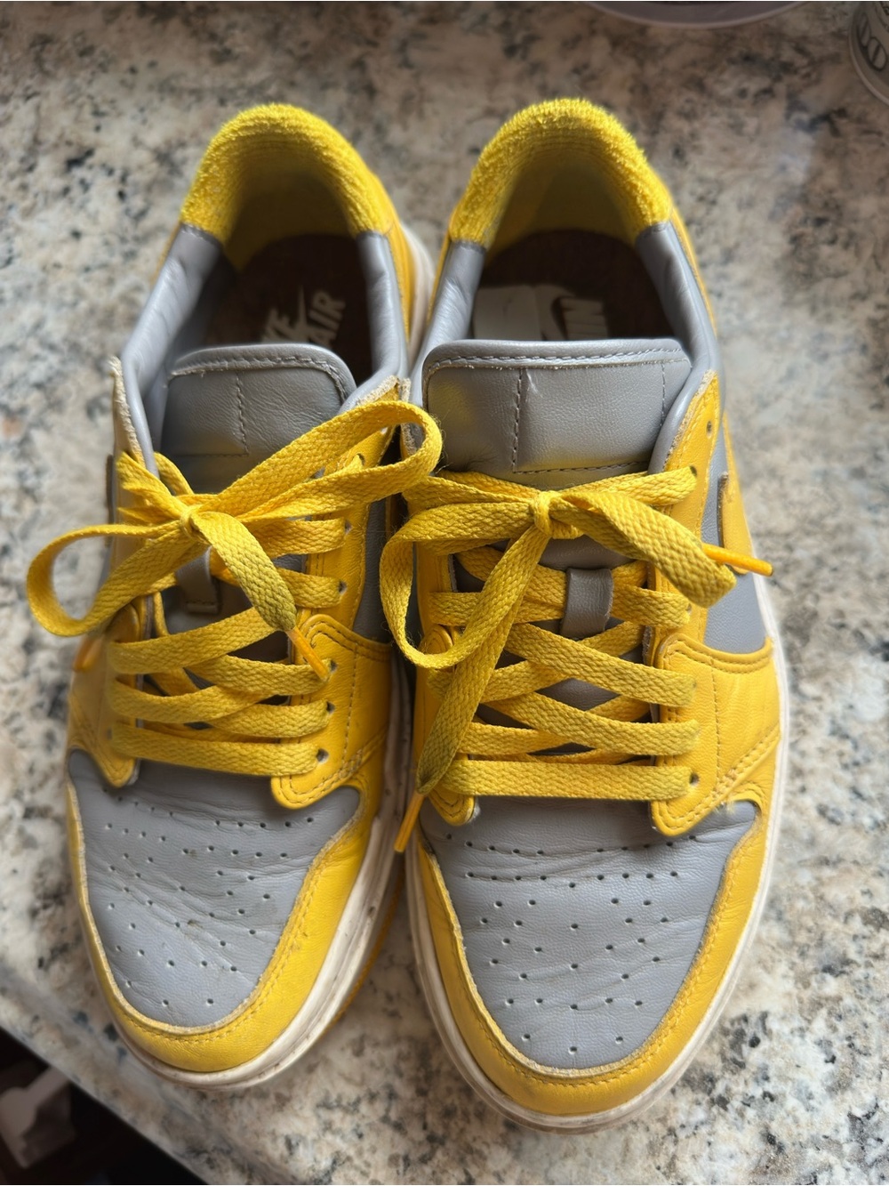 Jordan women Yellow and Gray Low-Top Sneakers